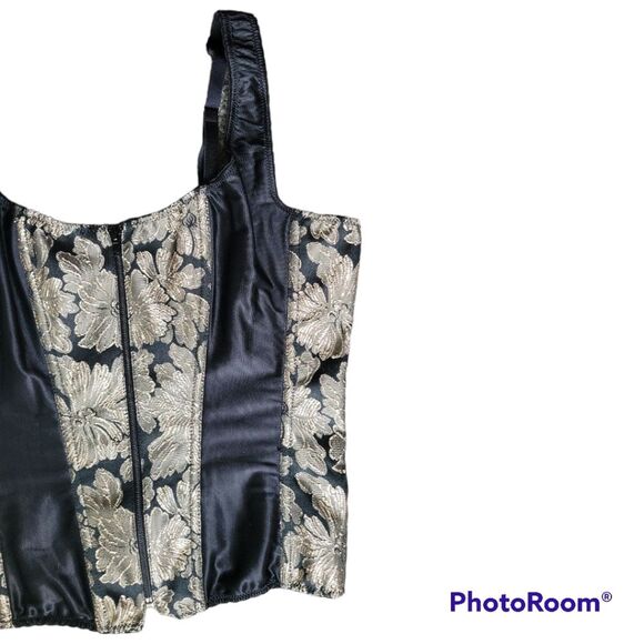 TESA BLACK GOLD FLORAL STRIPE CORSET - 40 - Picture 3 of 10